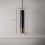 Cylindrical Marble Pendant Lamp - Black