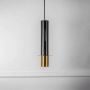 Cylindrical Marble Pendant Lamp - Black