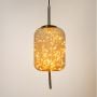 Amber Glass Hanging Lamp - Cylinder