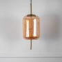 Amber Glass Hanging Lamp - Cylinder