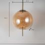 Amber Glass Hanging Lamp - Dome