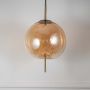 Amber Glass Hanging Lamp - Dome