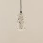 Terrazzo Cement Pendant Light Black White Light On White Background