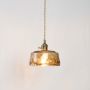Brass   Orange Glass Pendant Light Round Light On White Background