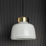 Sleek Dome Brass & Milk White Pendant Light