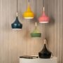 Wood Tip Pendant Lamp - Dome & Green