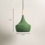 Wood Tip Pendant Lamp - Dome & Green
