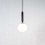 Frosted Sphere Pendant Light Black Light On White Background