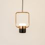 Aurum Stripe Hanging Light Black Main Lifestyle