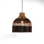 Herringbone Rattan Pendant Light Black Beige Lifestyle