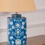 Neelavali Metal Table Lamp - Beige Linen Lamp shade