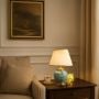 Elicia Blue Ceramic Table Lamp with White Shade Lifestyle