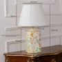 Lost Garden White Metal Table Lamp with White Pleated Lamp shade