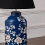 Taraz Paisley Metal Table Lamp with Black Linen Lamp shade