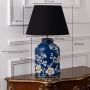 Taraz Paisley Metal Table Lamp with Black Linen Lamp shade