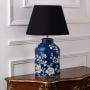 Taraz Paisley Metal Table Lamp with Black Linen Lamp shade