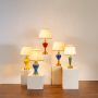 Vintage Table Lamp - Gold & Blue