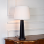 madison wooden table lamp light on white background