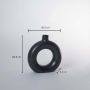 Donut Ceramic Flower Vase Matte Black - Medium - Open Box