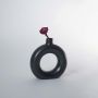 Donut Ceramic Flower Vase Matte Black - Medium - Open Box