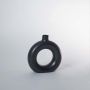Donut Ceramic Flower Vase Matte Black - Medium - Open Box