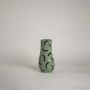 Hoja Ceramic Flower Vase Green White Background 1