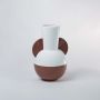 Troy Brown Ceramic Flower Vase Small White Background
