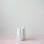 Chic white-ceramic-vase with elegant contours captured in soft lighting against White background for modern luxury vibe.