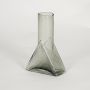 triangle geometric shape glass vase grey white background 1