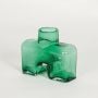 clover green glass vase medium white background 1