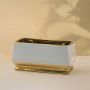 Midnight Gold   White Ceramic Decorative Object Side Angle