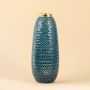 Salmanzar Blue Gold Ceramic Vase White Background