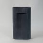 Grey Double Ceramic Vase White Background