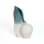 Blue gradient ceramic decorative sculpture with textured pattern for shelf styling and contemporary home decor.