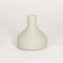 Beige ceramic modern decorative vase with clean geometric design ideal for dried flower arrangement and contemporary home decor styling.
