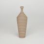 Brown decorative ceramic flower vase isolated on white background modern tall vase for home decor styling.