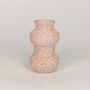 flagon ceramic vase pink white background