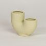 bandsaw textured ceramic vase light green white background 1