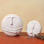 White Minimalist Face Figurine Ceramic Wall Vase - Large