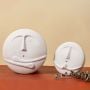 White Minimalist Face Figurine Ceramic Wall Vase - Small