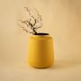 Cove Metal Vase Light Yellow Lifestyle 1