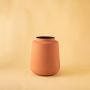 Cove Metal Vase Light Peach White Background