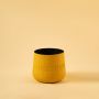 Harrappan Metal Vase Yellow Large White Background