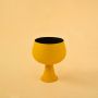 Opus Metal Vase Yellow White Background