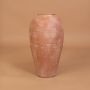Terracotta textured ceramic vase on white background highlighting tall handcrafted form perfect for living room and hallway decor.