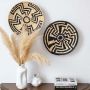 Tema Handwoven Sabai Grass Hanging Wall Basket Large Black Lifestyle