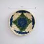 Spiral Saga Handwoven Sabai Grass Hanging Wall Basket - Blue