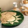 First Light Handwoven Sabai Grass Hanging Wall Basket Green Main Lifestyle