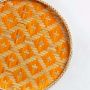 Checkerboard Bamboo Wall Basket - Beige & Orange