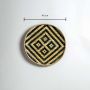 Herringbone Bamboo Round Wall Basket - Beige & Blue